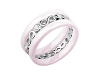 Pierścionek Srebrny pr 925 Różowa Ceramika P125S-Z1205A