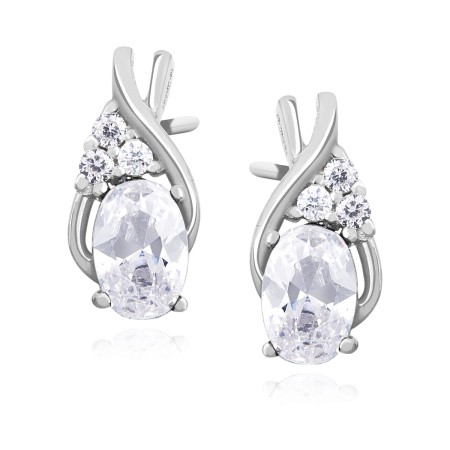 Kolczyki Srebrne pr 925 Biała Cyrkonia  