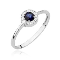 Pierścionek Złoty pr 585 Szafir 0.30 ct 
BC016-585-S0.30-BD