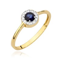 Pierścionek Złoty pr 585 Szafir 0.30 ct 
BC016-585-S0.30-BD