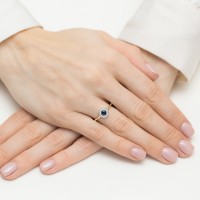 Pierścionek Złoty pr 585 Szafir 0.30 ct 
BC016-585-S0.30-BD