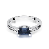 Pierścionek Złoty pr 585 Zaręczynowy 
Szafir 0.60 ct Brylanty 0.03 ct
W105-585-S0.60-BD