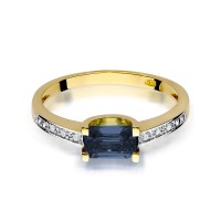 Pierścionek Złoty pr 585 Zaręczynowy 
Szafir 0.60 ct Brylanty 0.03 ct
W105-585-S0.60-BD