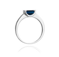 Pierścionek Złoty pr 585 Zaręczynowy 
Szafir 0.60 ct Brylanty 0.03 ct
W105-585-S0.60-BD