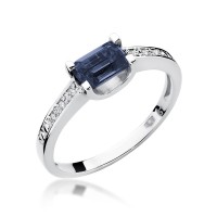 Pierścionek Złoty pr 585 Zaręczynowy 
Szafir 0.60 ct Brylanty 0.03 ct
W105-585-S0.60-BD