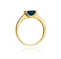 Pierścionek Złoty pr 585 Zaręczynowy 
Szafir 0.60 ct Brylanty 0.03 ct
W105-585-S0.60-BD