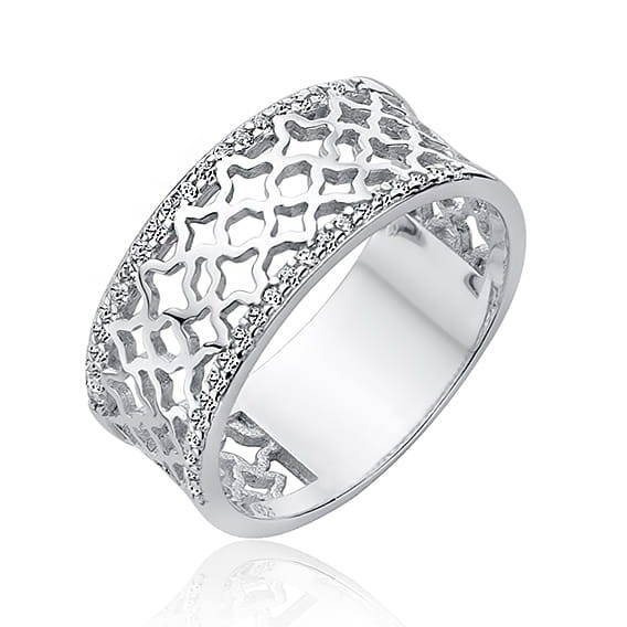 Pierścionek Srebrny pr 925 Ażur Cyrkonia P157S-Z1639A