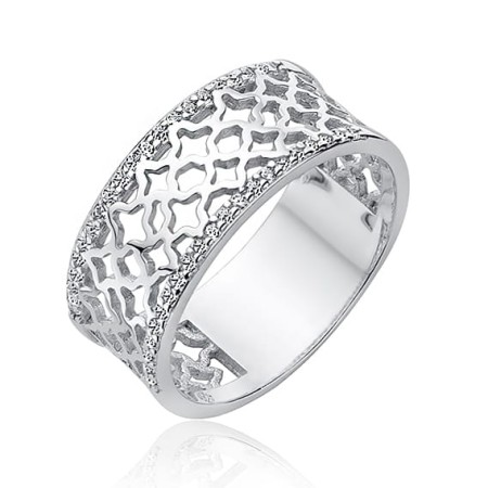 Pierścionek Srebrny pr 925 Ażur Cyrkonia