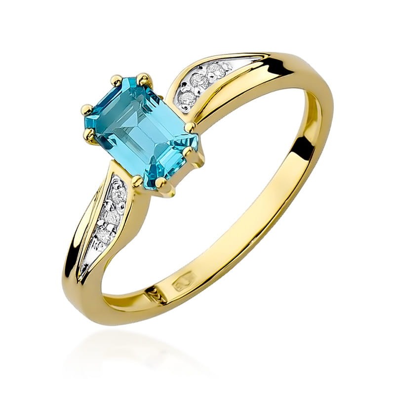 Pierścionek Złoty pr 585 Zaręczynowy Brylanty Topaz  0.65 ct
W094-585-T0.65-BD