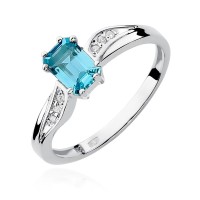 Pierścionek Złoty pr 585 Zaręczynowy Brylanty Topaz  0.65 ct
W094-585-T0.65-BD