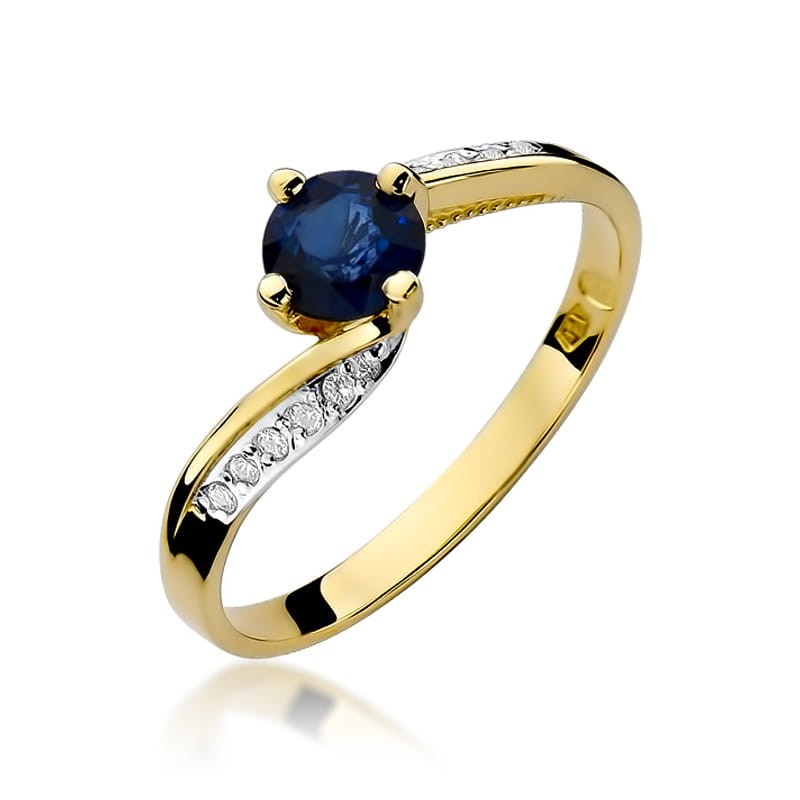 Pierścionek Złoty pr 585 Brylanty Szafir 0.50 ct
W084-585-S0.50-BD