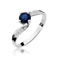 Pierścionek Złoty pr 585 Brylanty Szafir 0.50 ct
W084-585-S0.50-BD