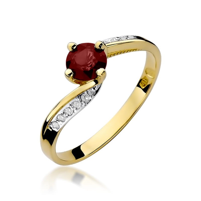 Pierścionek Złoty pr 585 Brylanty Rubin 0.60 ct
W084-585-R0.60-BD