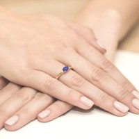 Pierścionek Złoty pr 585 Brylanty Tanzanit  0.40 ct
W006-585-TA0.40-BD