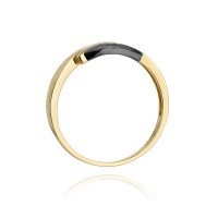 Pierścionek Złoty pr 585 Czarne Brylanty 0.02 ct 
W107-585-CB0.02-BD