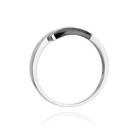 Pierścionek Złoty pr 585 Czarne Brylanty 0.02 ct 
W107-585-CB0.02-BD