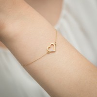 Bransoletka Złota pr 585 Serce Brylant 0.015 ct
B008-585-B0.015-BD