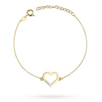 Bransoletka Złota pr 585 Serce Brylant 0.015 ct
B008-585-B0.015-BD