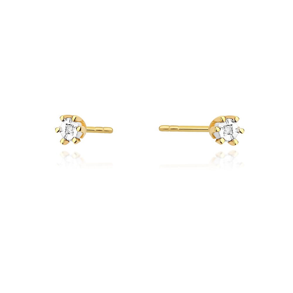 Kolczyki Złote pr 585 Brylanty 0.02 ct K0031.Z3.DIW.01