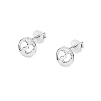 Kolczyki Złote pr 585 Stópki z Brylantami 0.01 ct  K0047.Z3.DIW.01