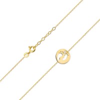 Naszyjnik Złoty pr 585 Stopki z Brylantami 0.005 ct 
C005-585-B0.005-BD