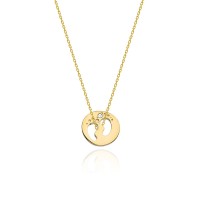 Naszyjnik Złoty pr 585 Stopki z Brylantami 0.005 ct 
C005-585-B0.005-BD