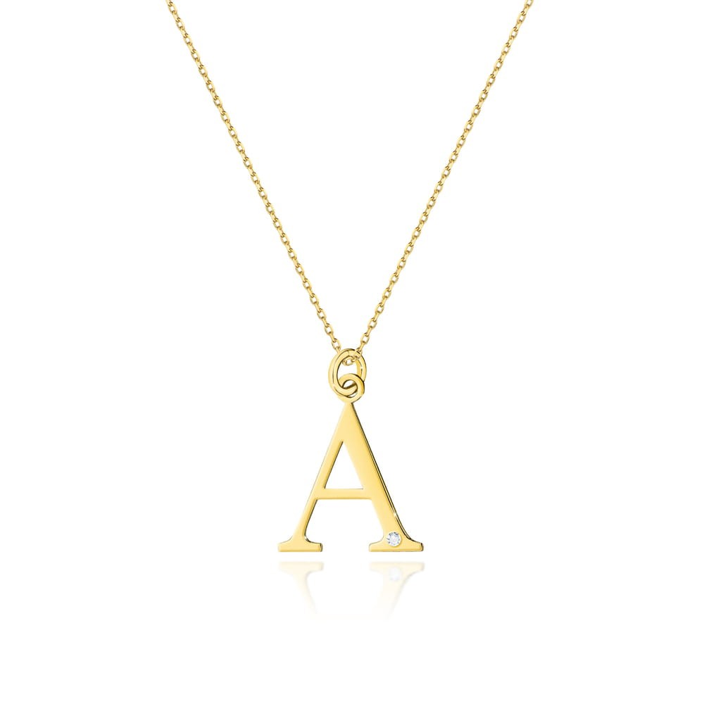 Naszyjnik Złoty pr 585 Celebrytka z Brylantem Literka A
C069-Z-585-B0.005-A