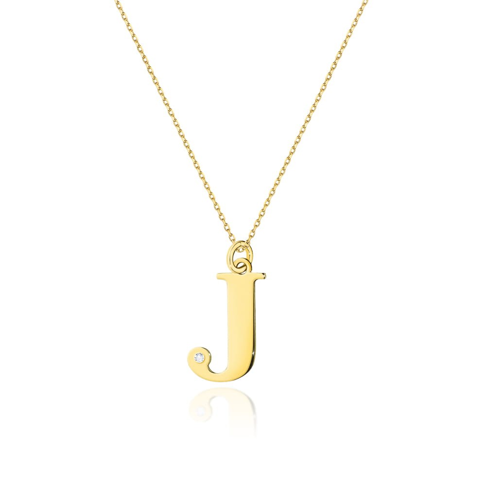Naszyjnik Złoty pr 585 Celebrytka z Brylantem Literka J
C069-Z-585-B0.005-J