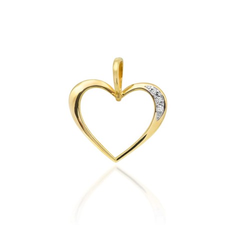 Zawieszka Złota pr 585 Brylanty 0,025 ct Serce
