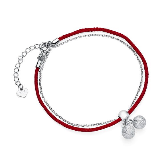 Bransoletka Srebrna pr 925 Diamentowane Kulki B068S-Z1645B