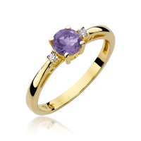 Pierścionek Złoty pr 585 Brylanty Ametyst 0.50 ct
W010-585-A0.50-BD