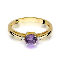 Pierścionek Złoty pr 585 Brylanty Ametyst 0.50 ct
W010-585-A0.50-BD
