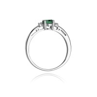Pierścionek Złoty pr 585 Brylanty Szmaragd 0.50 ct 
W010-585-SZ0.50-BD