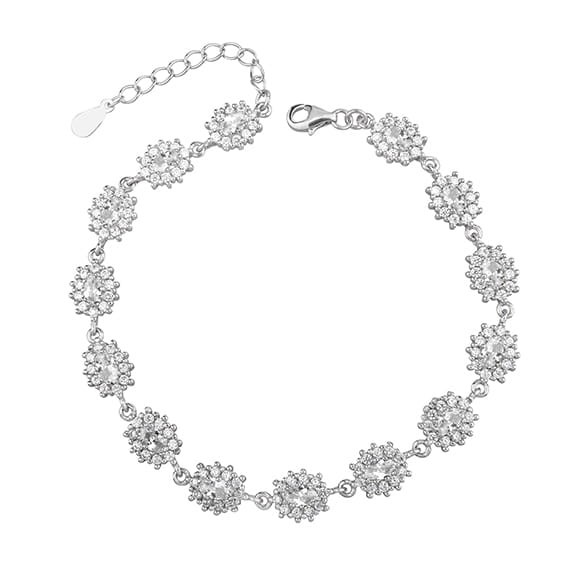 Bransoletka Srebrna pr 925 Cyrkonia  B073S-Z1099B