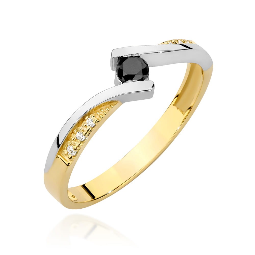 Pierścionek Złoty pr 585 Czarny Brylant  0,12 ct 
BC008-585-CB0.12-BD