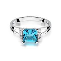 Pierścionek Złoty pr 585 Brylanty Topaz 1.40 ct 
W103-585-T1.40-BD
