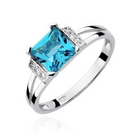 Pierścionek Złoty pr 585 Brylanty Topaz 1.40 ct 
W103-585-T1.40-BD