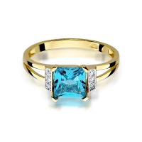 Pierścionek Złoty pr 585 Brylanty Topaz 1.40 ct 
W103-585-T1.40-BD