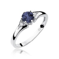 Pierścionek Złoty pr 585 Brylanty Szafir 0.50 ct
W076-585-S0.50-BD