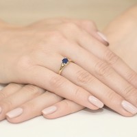 Pierścionek Złoty pr 585 Brylanty Szafir 0.50 ct
W076-585-S0.50-BD