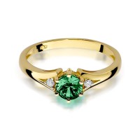 Pierścionek Złoty pr 585 Brylanty Szmaragd 0.60 ct
W076-585-SZ0.50-BD