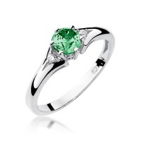 Pierścionek Złoty pr 585 Brylanty Szmaragd 0.60 ct
W076-585-SZ0.50-BD