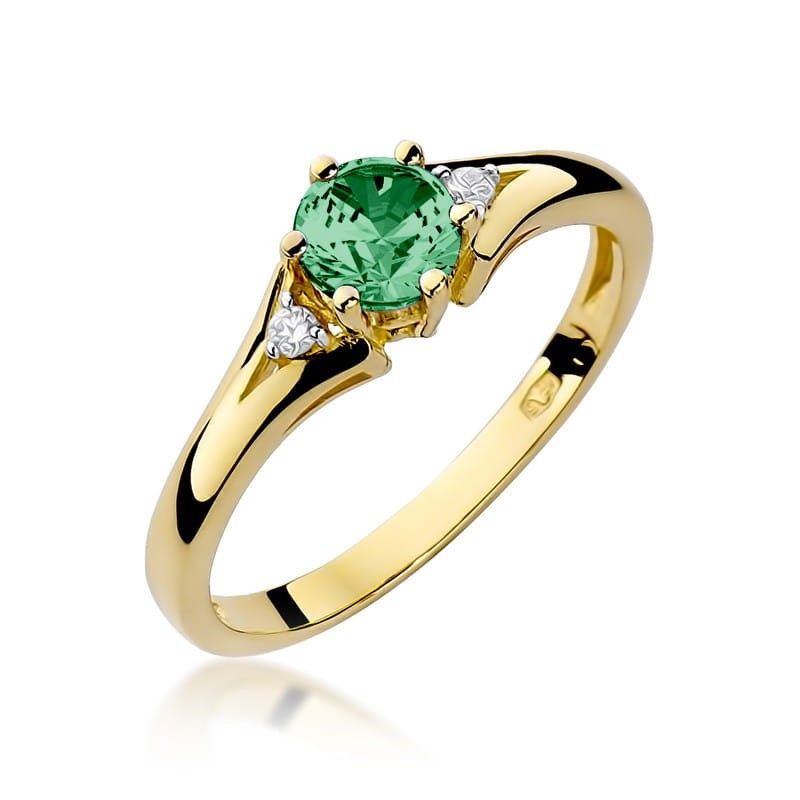 Pierścionek Złoty pr 585 Brylanty Szmaragd 0.60 ct
W076-585-SZ0.50-BD