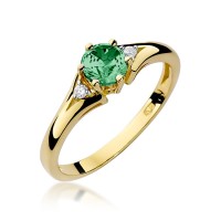 Pierścionek Złoty pr 585 Brylanty Szmaragd 0.60 ct
W076-585-SZ0.50-BD