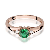 Pierścionek Złoty pr 585 Brylanty Szmaragd 0.60 ct
W076-585-SZ0.50-BD