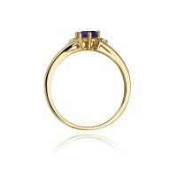 Pierścionek Złoty pr 585 Brylanty Tanzanit 0.50 ct 
W076-585-TA0.50-BD