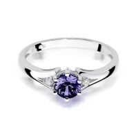 Pierścionek Złoty pr 585 Brylanty Tanzanit 0.50 ct 
W076-585-TA0.50-BD