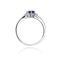 Pierścionek Złoty pr 585 Brylanty Tanzanit 0.50 ct 
W076-585-TA0.50-BD