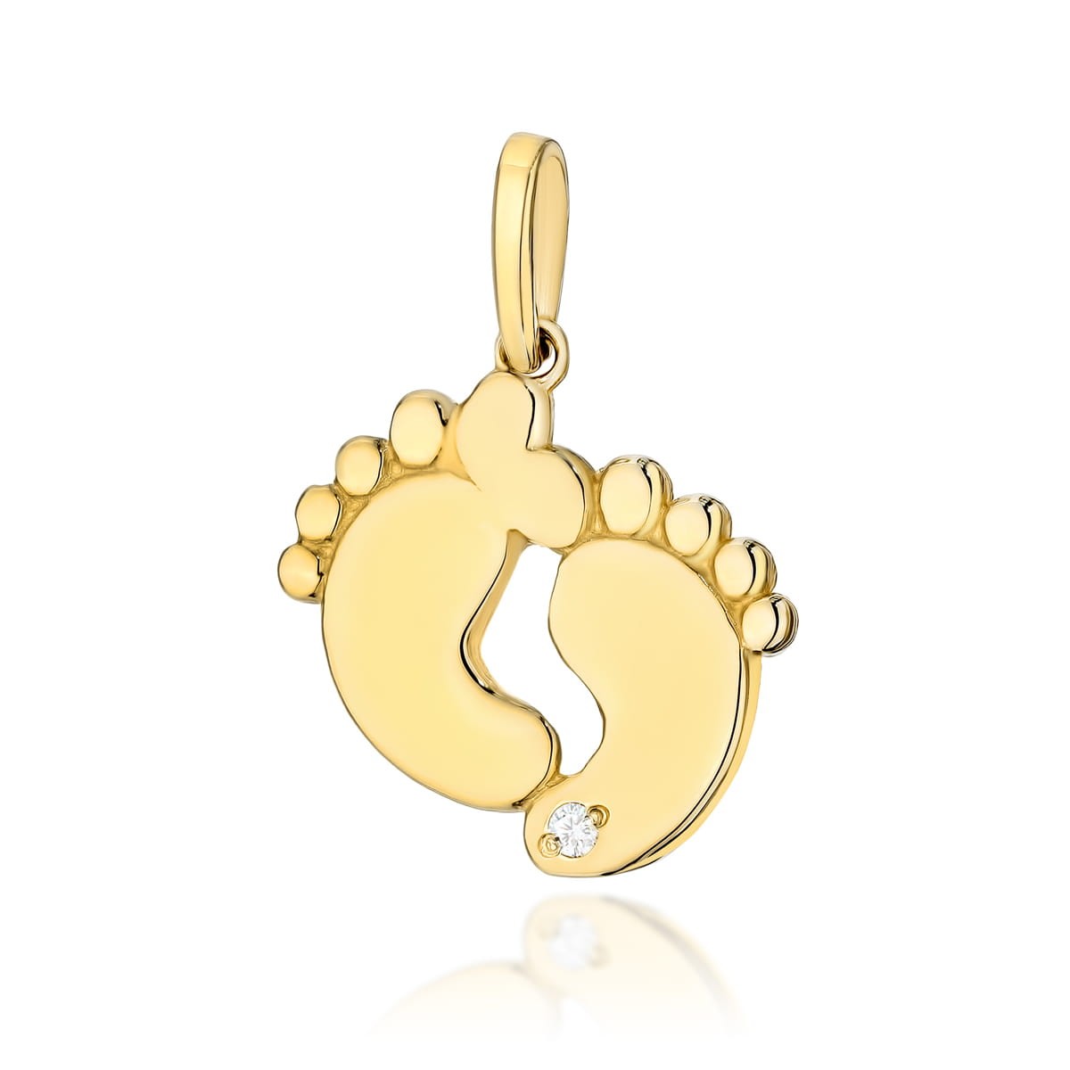 Zawieszka Złota pr 585 Brylant Stópki 
Z033-Z-585-B0.005-BD