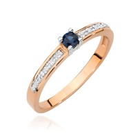 Pierścionek Złoty pr 585 Brylanty Szafir 0.30 ct
BC030-585-S0.15-BD
